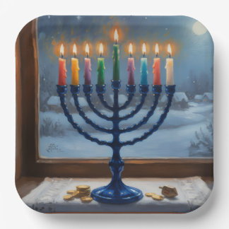 Hanukkah Menorah Holiday Paper Plate Papieren Bordje
