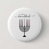 Hanukkah Menorah Holiday Pinback Button (Voorkant)