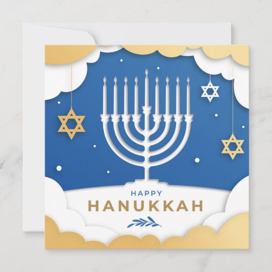 Hanukkah Menorah Kaart (Voorkant)