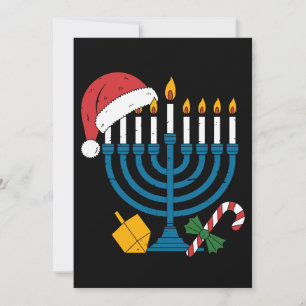 Hanukkah Menorah Kerstmis Sinterklaas Hoed Draidel Kaart