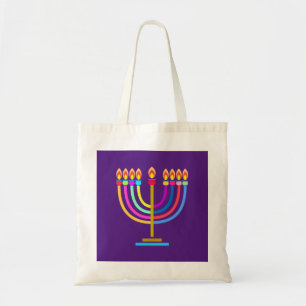 Hanukkah Menorah Lights Holiday Tote Bag