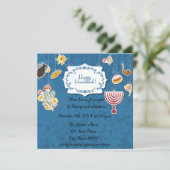 Hanukkah Menorah met de uitnodiging van kaarsen (Staand voorkant)