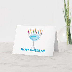 Hanukkah Menorah met gezichtsmasker Kaart