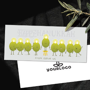 Hanukkah Menorah Olijven   Gray Bedrijfslogo Kaart