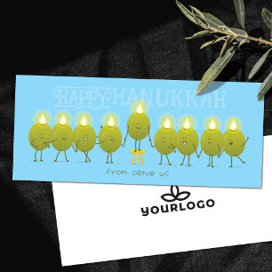 Hanukkah Menorah Olijven Zakelijk Logo Kaart