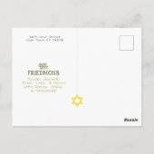 Hanukkah Menorah Olives, Blauwgroen Groene Groep Briefkaart (Achterkant)