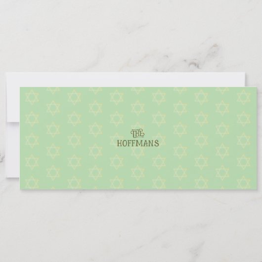 Hanukkah Menorah Olives | Blauwgroen groene groeps (Achterkant)