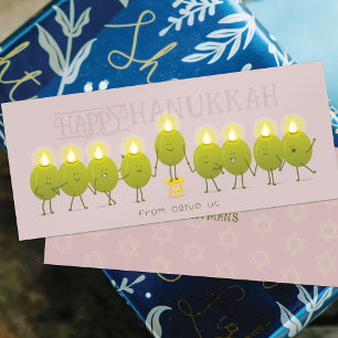 Hanukkah Menorah Olives Mauve Group Kaart