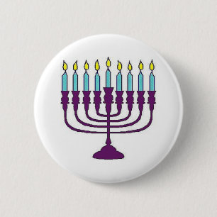 Hanukkah Menorah Ronde Button 5,7 Cm