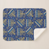 Hanukkah Menorah Sherpa Blanket Deken (Voorkant (horizontaal))