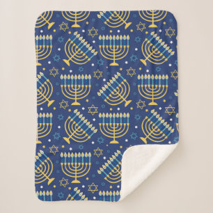 Hanukkah Menorah Sherpa Blanket Sherpa Deken