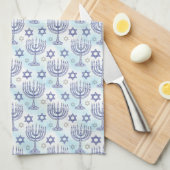Hanukkah Menorah Star of David Doodle Art Style Theedoek (Quarter Fold)
