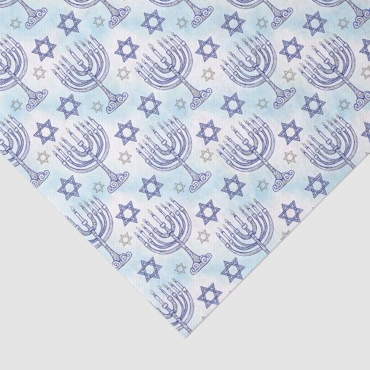Hanukkah Menorah Star of David Doodle Art Style Tissuepapier (Detail)