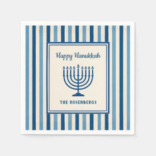 Hanukkah Menorah Strepen Trendy Aangepast Servet