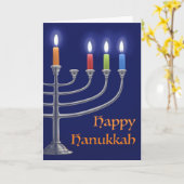 "Hanukkah Menorah." Wenskaart Kaart (Gele Bloem)