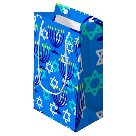 Hanukkah Menorahs Klein Cadeauzakje (Voorkant Gekanteld)