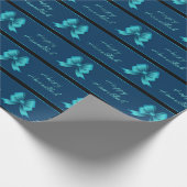 Hanukkah Metallic Bows & Stripes Cadeaupapier (Hoek)