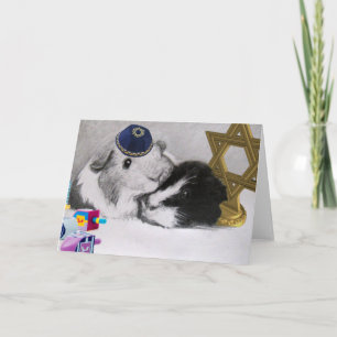 Hanukkah Mitzvah Peegs cavia's  Feestdagen Kaart