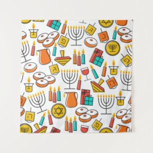 Hanukkah naadloos patroon. Jewish Holiday Hanukkah Wandkleed