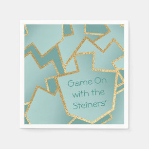 Hanukkah Napkin personaliseer nieuwe legant Turquo Servet