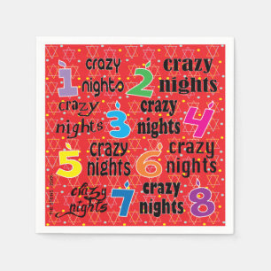 Hanukkah Napkin Personalize "8 Crazy Nights/Red Servet