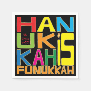 Hanukkah Napkin personalize "Hanukkah is Funukkah" Servet