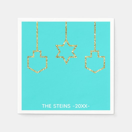 Hanukkah Napkins personalize "Golden Charms" Servet (Voorkant)