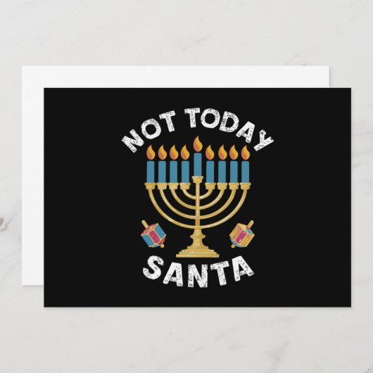 Hanukkah Niet Vandaag Kerstman Joods Chanukah Kaart (Voorkant / Achterkant)