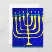 Hanukkah Notitiekaartje (Voorkant / Achterkant)