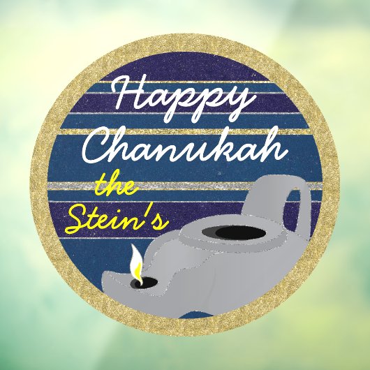 Hanukkah Oil Lamp Window Cling Raamsticker (Vel 3)
