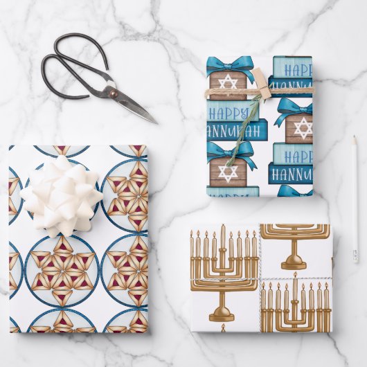 Hanukkah-ontwerp Inpakpapier Vel (Voorkant)