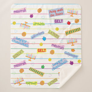 Hanukkah Party Sherpa Blanket/Medium Sherpa Deken