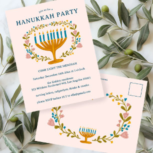 HANUKKAH PARTY Uitnodiging bloemenkrans CUSTOM