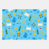 Hanukkah Pattern Wrapping Paper (Voorkant 3)