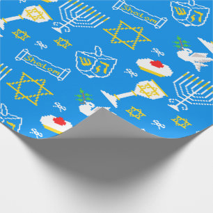 Hanukkah Pattern Wrapping Paper Cadeaupapier