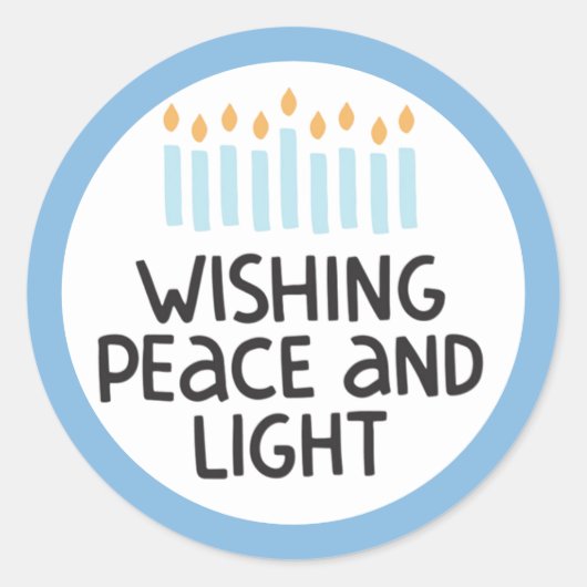 Hanukkah Peace and Light Sticker (Voorkant)