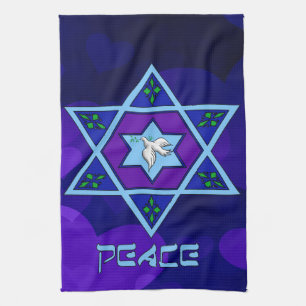 Hanukkah Peace Art Theedoek