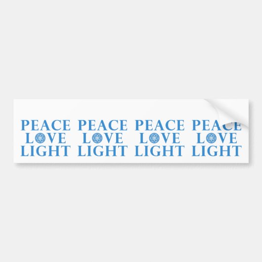 Hanukkah - Peace Love Light Bumpersticker (Voorkant)