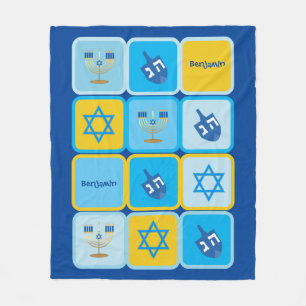 Hanukkah Persoonlijke Naam Jongensdeken Fleece Deken