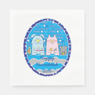 Hanukkah Pets Napkins Standard Size Servetten