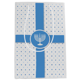 Hanukkah Polka Dot Wrapped Gift Medium Cadeauzakje