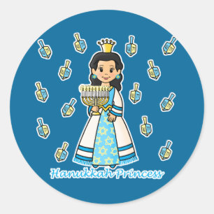 Hanukkah Princess Ronde Sticker