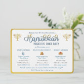 Hanukkah Progressief Diner Feest Uitnodiging (Staand voorkant)