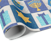 Hanukkah Quilt Wrapping Paper Cadeaupapier (Rol Hoek)
