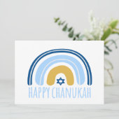 HANUKKAH Rainbow Menorah Dreidel Wenskaart (Staand voorkant)