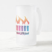 Hanukkah Rainbow Menorah Matglas Bierpul (Voorkant rechts)