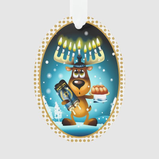 Hanukkah Reindeer Celebrates Chrismukkah Ornament (voorkant)