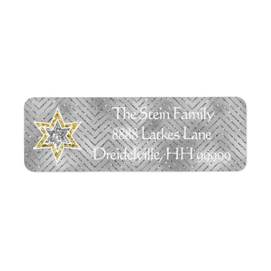 Hanukkah Return Labels "Elegant Menorah" (Voorkant)