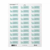 Hanukkah Return Labels "Menorah Bling Turquoise" (Full Sheet)