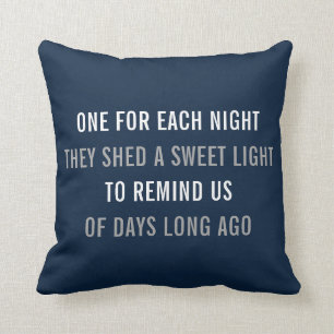 Hanukkah Reversible Throw Decor Pillow - Navy Kussen